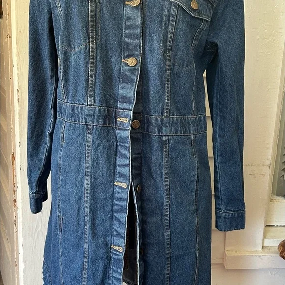NorthStyle Blue Denim Longline Coat - Picture 1 of 5